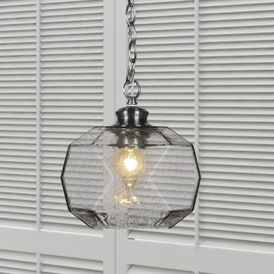 Josanna Chain Hung Pendant With 8.75" Glass