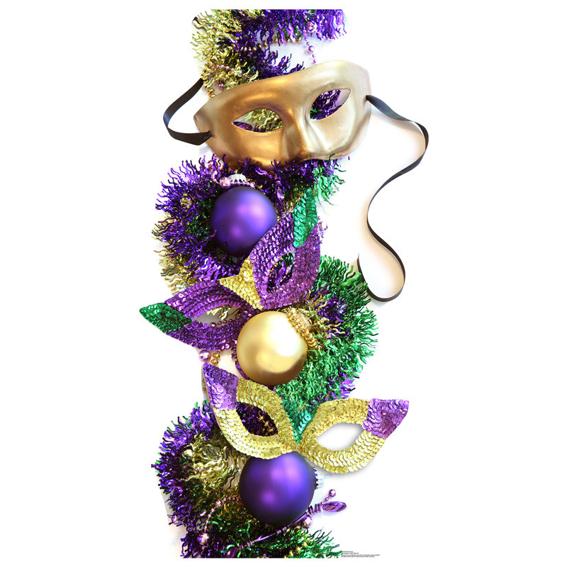 74'' Multicolor Mardi Gras Party Masks Cardboard Standup