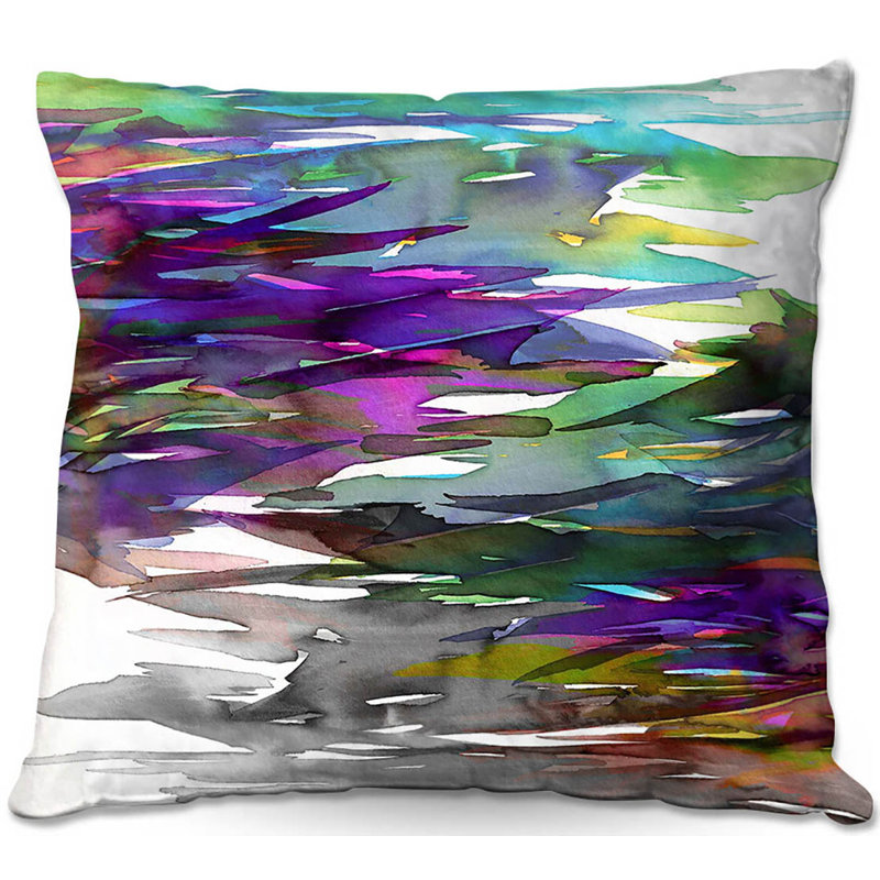 Coussin décoratif canapé fervor i, 18 po x 18 po, Bleu, mauve et vert
