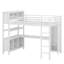 Lit mezzanine en métal avec garde-robe et bureau en L, avec cubes de rangement et tablettes-678344494