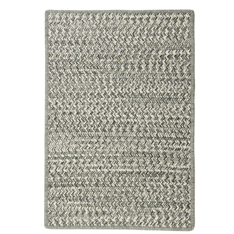Tapis gris tressé Guntram, Carré 9 pi