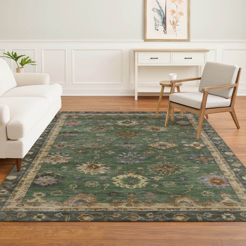 Premium Machine Washable Mayfield AMF2045 Global Rug, Fern, 10' x 14'
