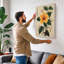 Golden Hibiscus Bloom Botanical - Wrapped Canvas-654481191-654481197