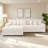 111.4 "beige Flannelette Sofa, Elegant Shelter Choice - Living Room, Bedroom, Office Ideal Companion, With Eight Exquisite Throw Pillows, More Warm And Cozy. Matching Foot Design.-491467860