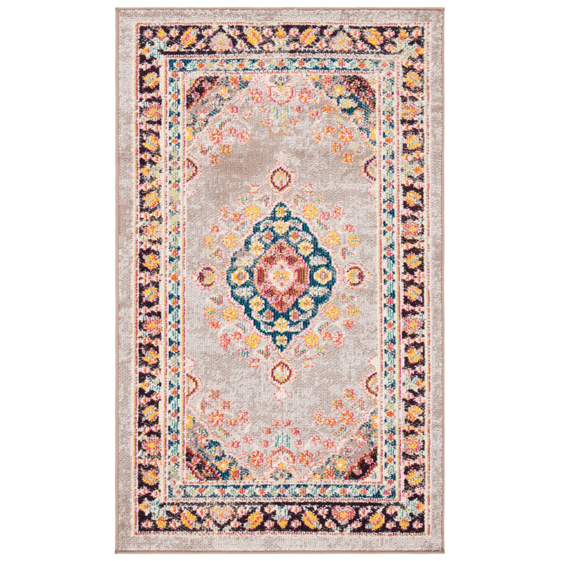 Felty Oriental Orange Area Rug, Rectangle 9' x 12'