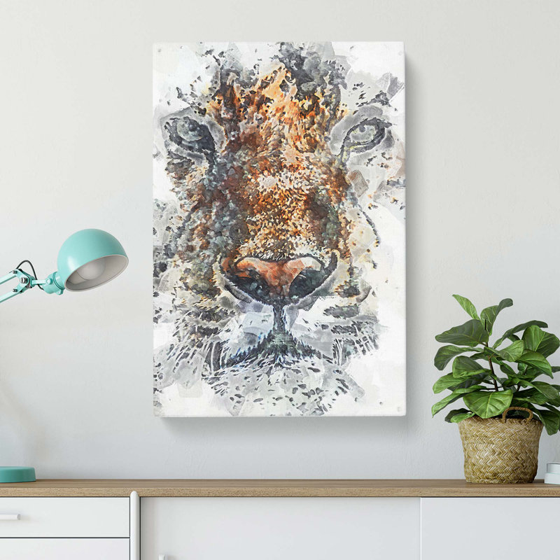 Stare Of The Tiger In Abstract - Wrapped Canvas, 50cm H x 35cm W x 3cm D