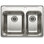 Cantrio KSS-521 Évier de cuisine à double cuve à montage en surface en acier inoxydable 304 calibre 18 de 27,75 po