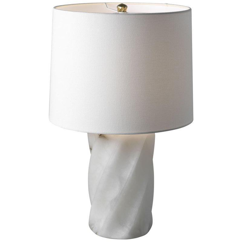 AERIN Ripley 25" Torsade Table Lamp with Linen Shade, 24.5" H x 15" W x 15" D
