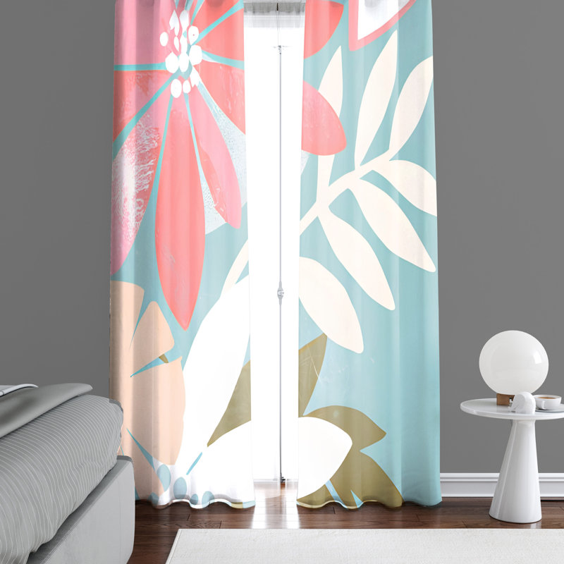 Paire de rideaux semi-transparents en polyester Devien, L 40 po x L 52 po