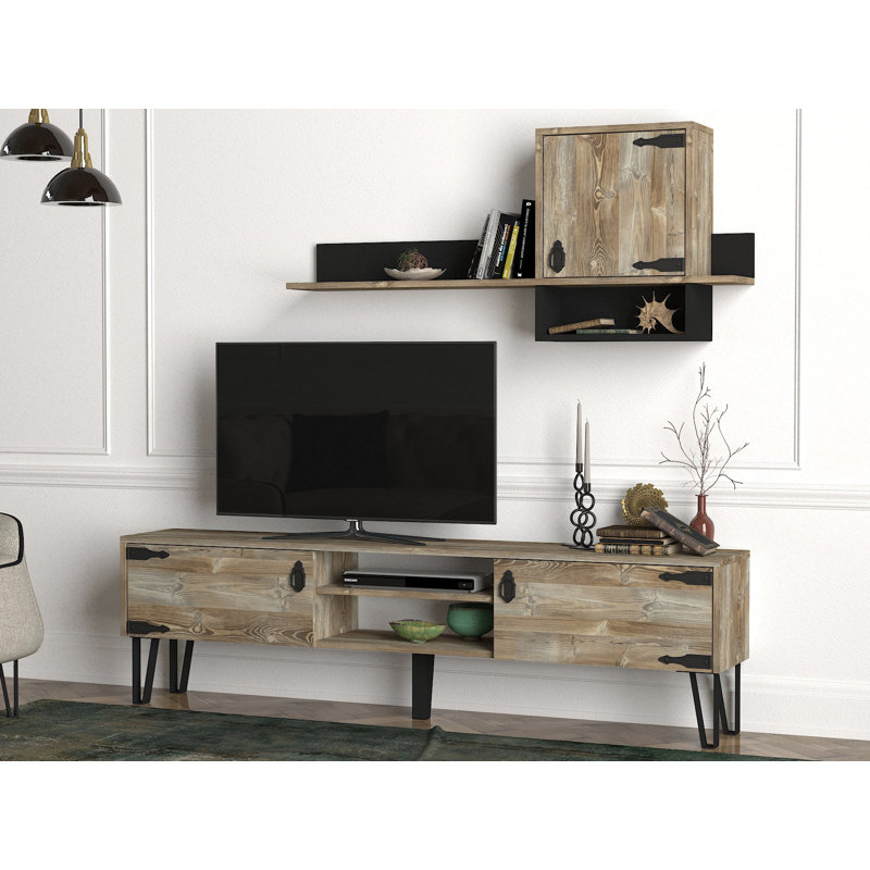 Biu Unfinished Entertainment Centre for TVs up to 55" with Fireplace Included
