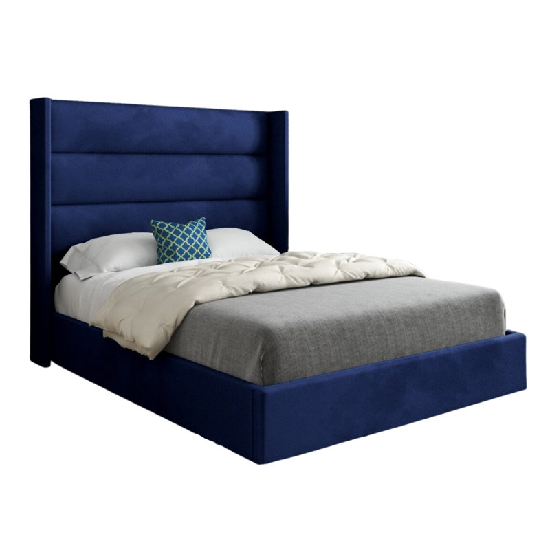 Antoan Upholstered Bed, Single (3'), Blue