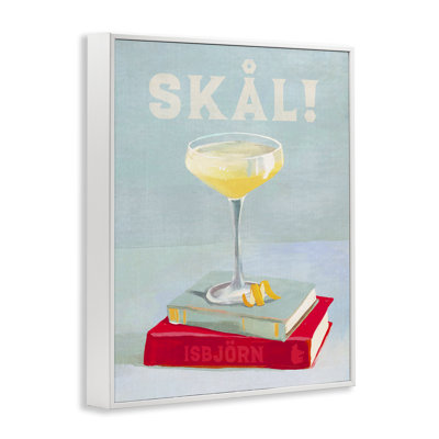 «Skal Cocktail & Bookstack», estampe numérique encadrée par The Whiskey Ginger bk-080