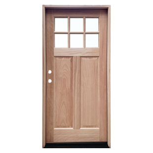 Craftsman 6 Lite Clear Unfinished Mahogany Front Door Slab With 4-9/16'' Jamb Rh