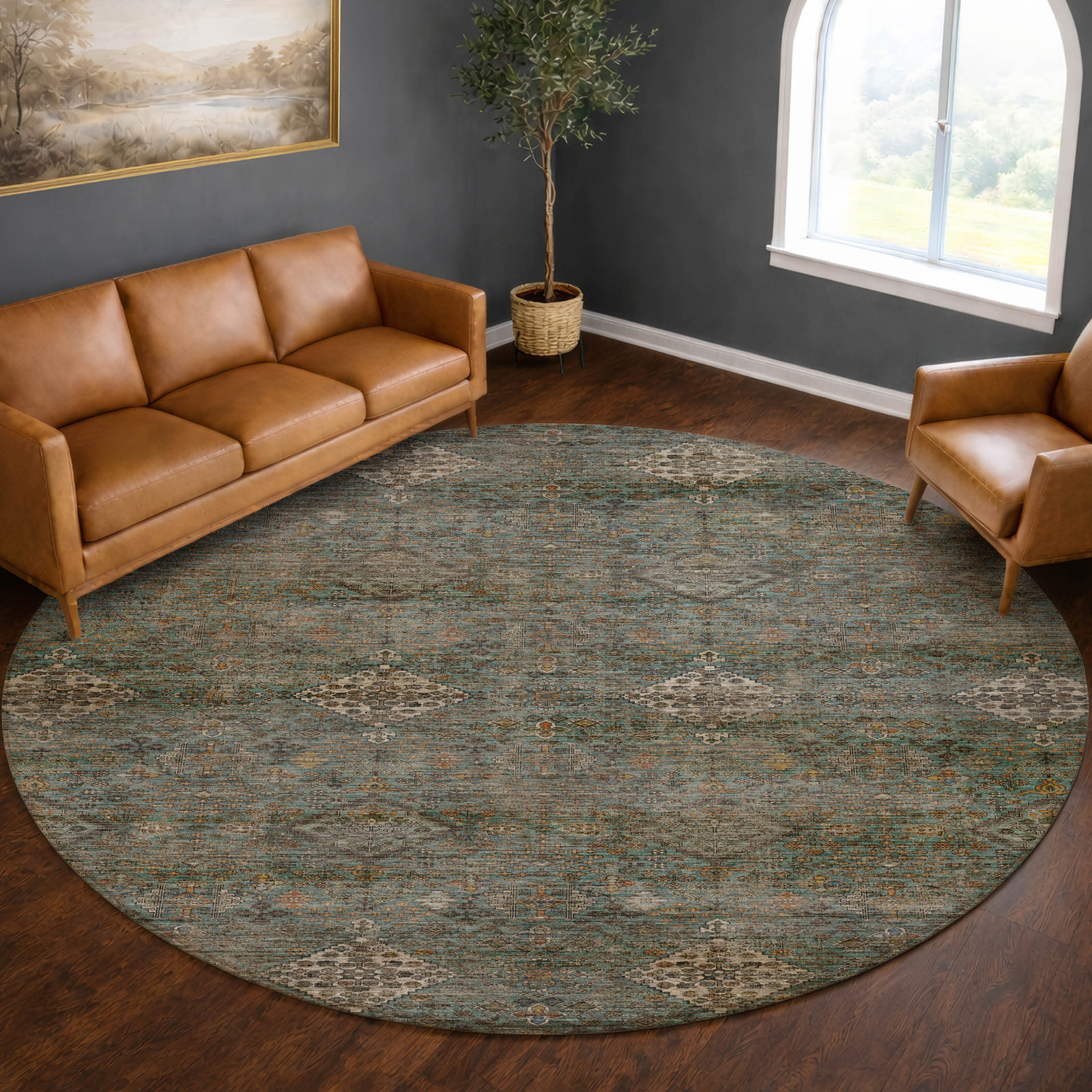 Rug, Teal, 8' Round