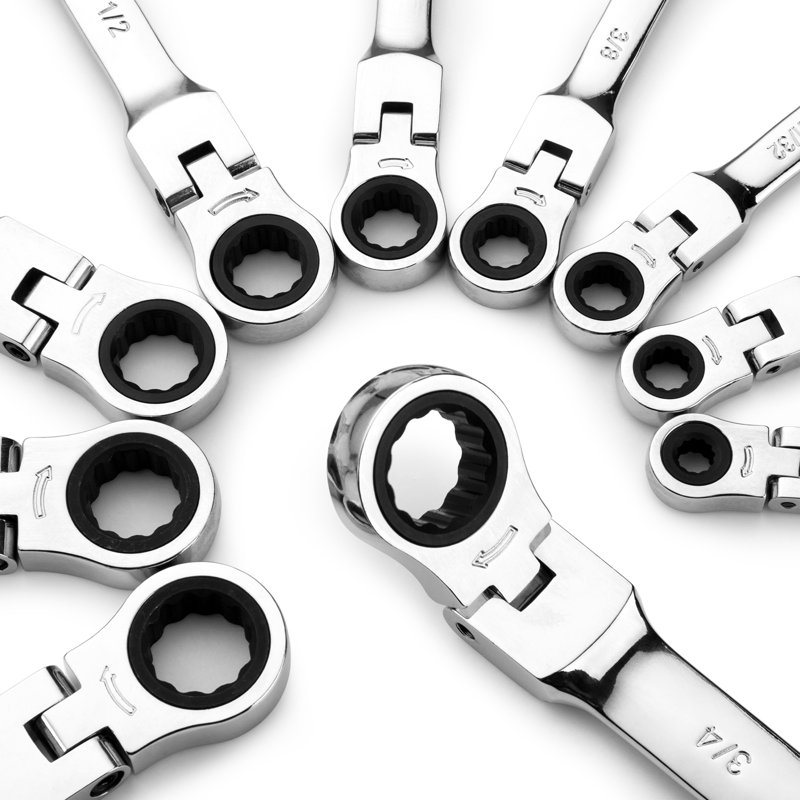20-Piece Ratcheting Wrench Set – Flex Head, 72-Teeth Precision, SAE 1/4"-3/4" & Metric 6-19mm – Mechanic Tool Kit