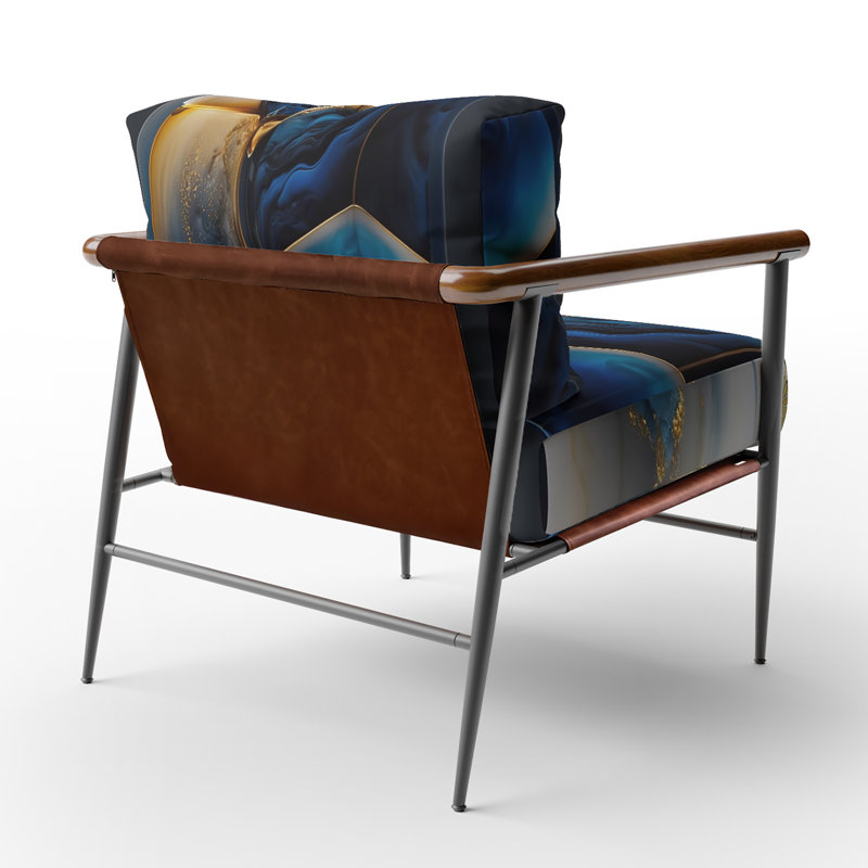 Crillon - Fauteuil d'appoint rembourré en marbre, Noir, noir, noir, noir