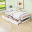 Lit plateforme simple en bois avec deux tiroirs de rangement-1789327943