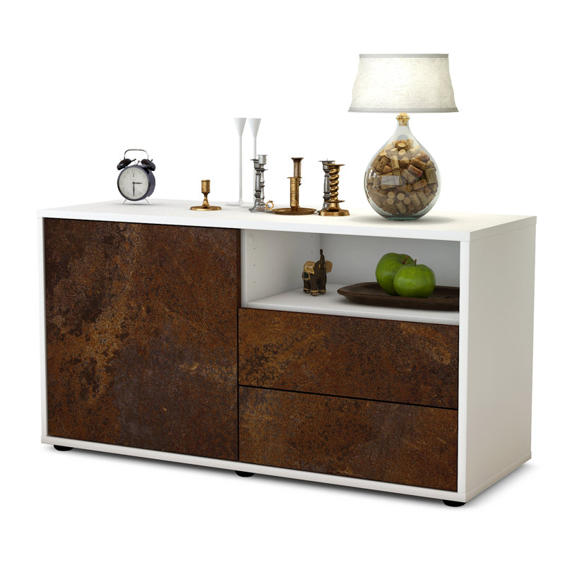 Tre 92cm W 2 - Drawer Chest of Drawers, White/Dark brown