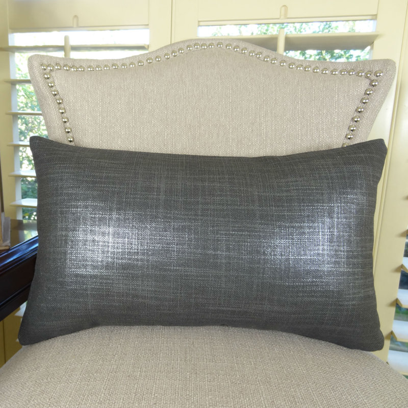 Glazed Linen Reversible Throw Pillow, 12" x 25", Rectangular