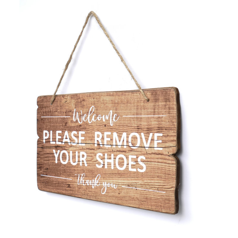 no shoes sign Handmade Rustic Wall Decor