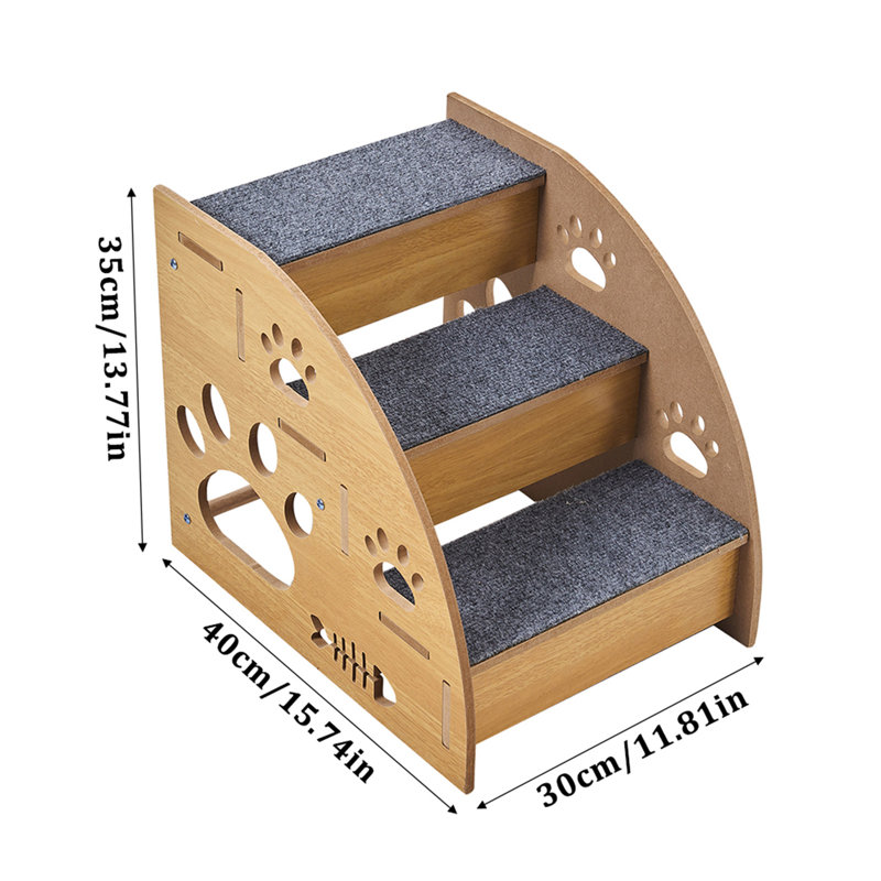 3-Step Pet Stair with Anti-slip Mats