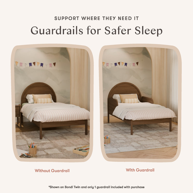 Twin/Full Bed Guardrail, Natural Walnut