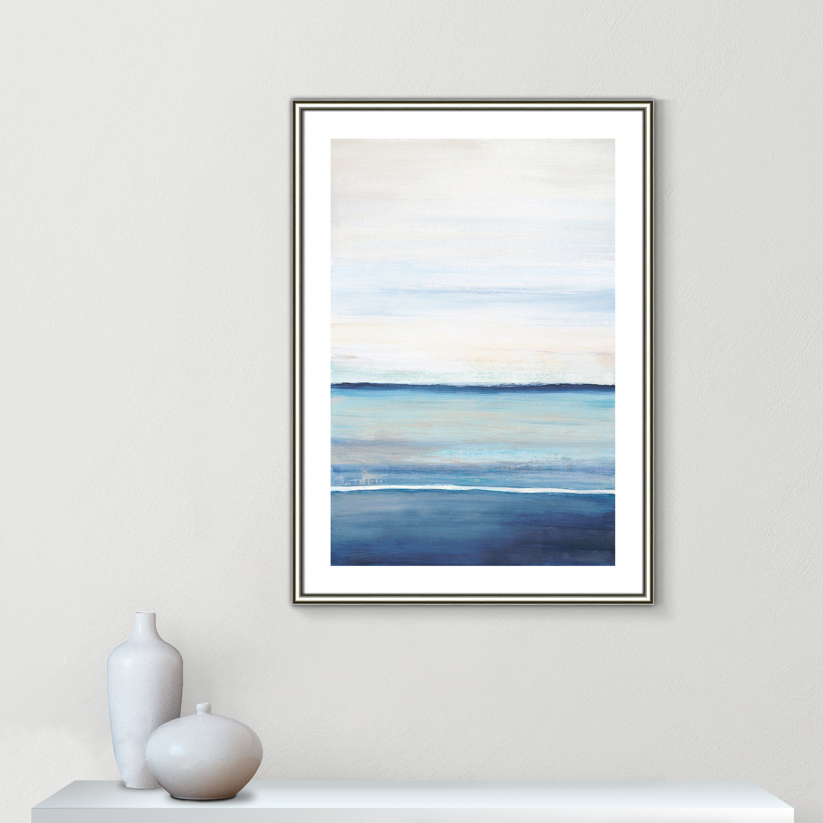 Emmit "Distant Whispers" Print by Filippo Ioco, 35.5" H x 25.5" W x 0.88" D, Silver Framed Paper