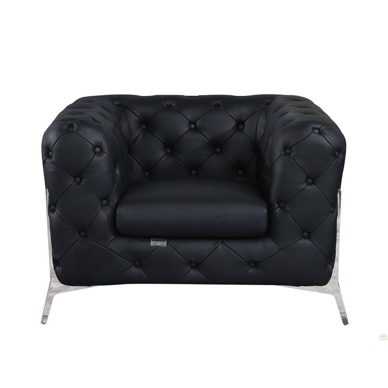 Fauteuil Global United en cuir italien pleine fleur 100 % véritable