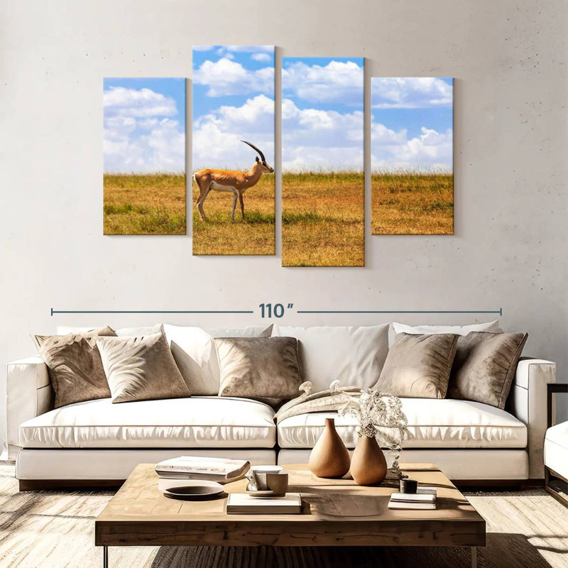 Gazelle In The Savannah, 54" H x 84" W