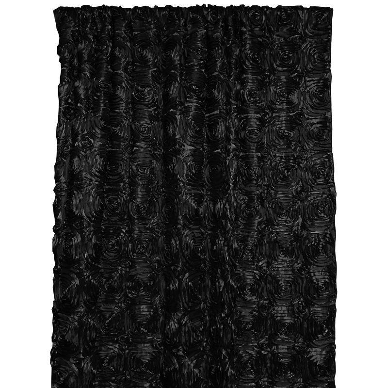Rideau obscurcissant en polyester Pekanbaru, Noir, L 54 po x L 120 po