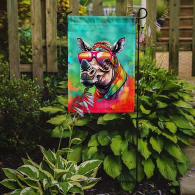 Drapeau de jardin hippie animal rhinocéros
