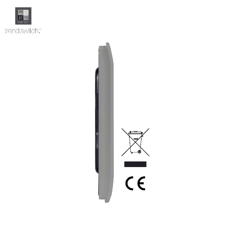 Trendi Switch Double Blanking Plate, Light Grey