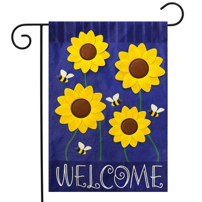 Drapeau de jardin tournesols et abeilles