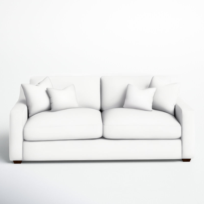 Rhodes 94.5'' Upholstered Sofa, Classic Bleach White Twill