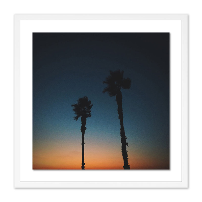 Sunset Palms Print by Vitaliy Paykov, White