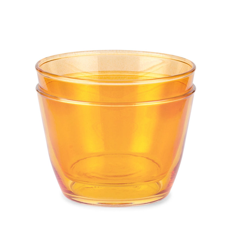 Spring Double Up 220ml Handmade Drinking Glass Set, Yellow