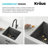 KRAUS Kore™ Undermount Workstation 16 Gauge Black Stainless Steel Single Bowl Kitchen Sink in PVD Gunmetal Finish-86928451