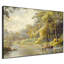 Scène de rivière avec barque et pont, paysage très grand, reproduction d'art encadrée (assemblage de cadre requis)-105502136