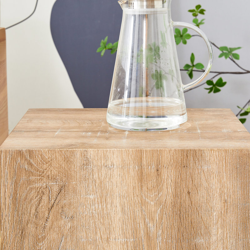 Table basse rectangulaire, plateau spacieux, style carré contemporain, teinte bois, option décorative
