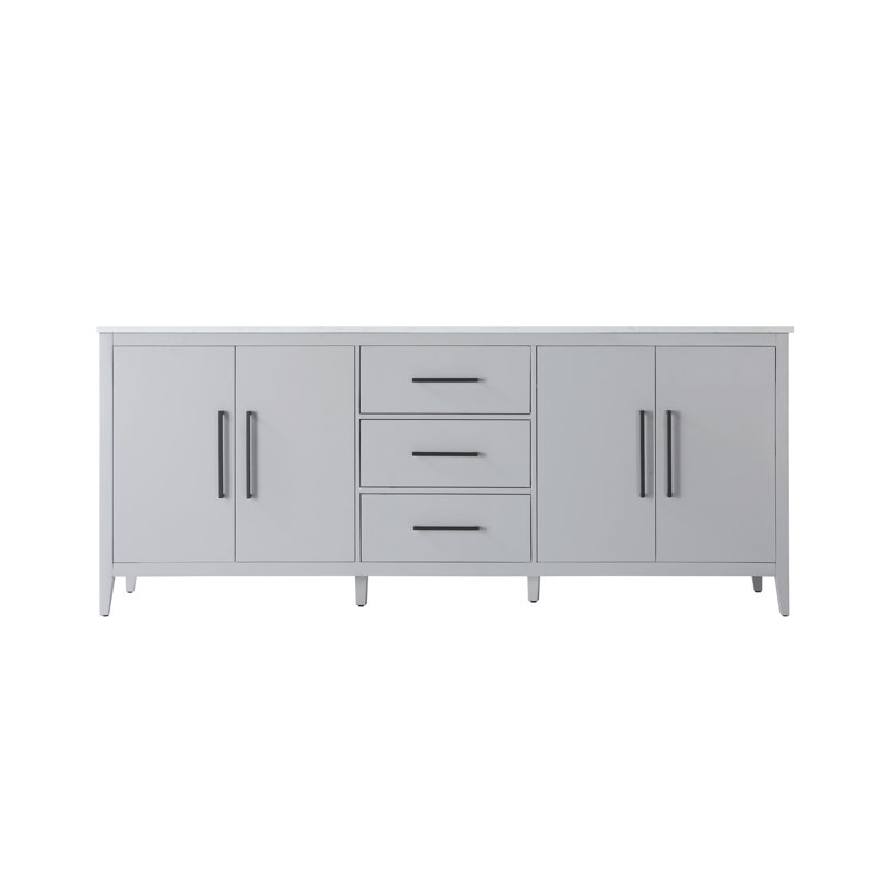 Meuble-lavabo double 84 po, Gris