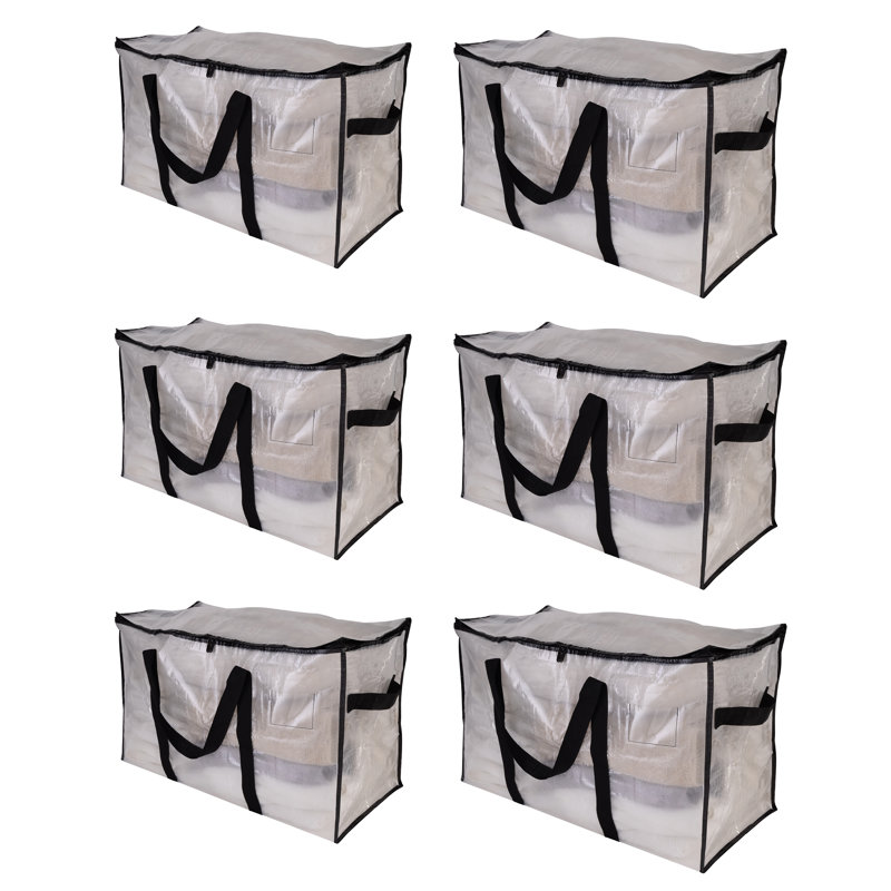 Rebrilliant 6 Pack Foldable Heavy Duty Storage Bags in Clear