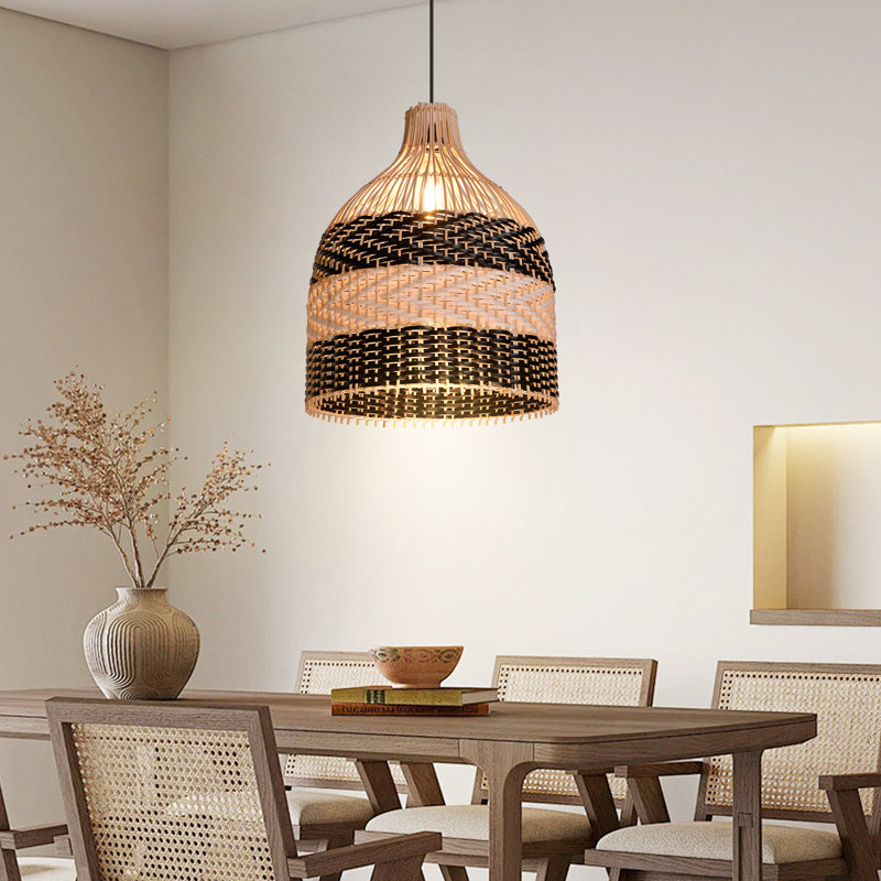 Luminaire suspendu simple 1 lumière, Black/White, H 78 po x l 15,7 po x P 15,7 po