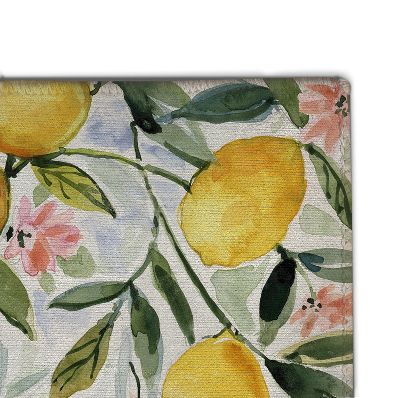 Lemon Joy Chenille Indoor Rug, Rectangle 4' x 6'