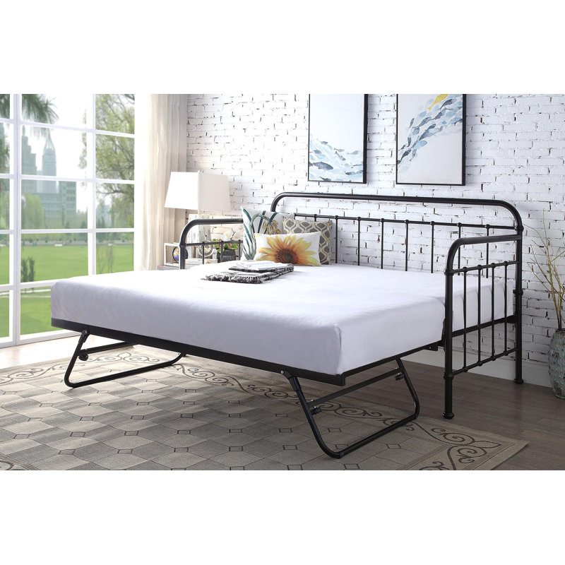 Ivan Daybed with Trundle, 12cm Memory Foam, Black