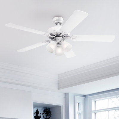Blanc rétro 52 po Ventilateur de plafond d'intérieur