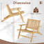 Chaise inclinable d'extérieur en bois de teck de 4 pièces avec dossier et accoudoirs confortables