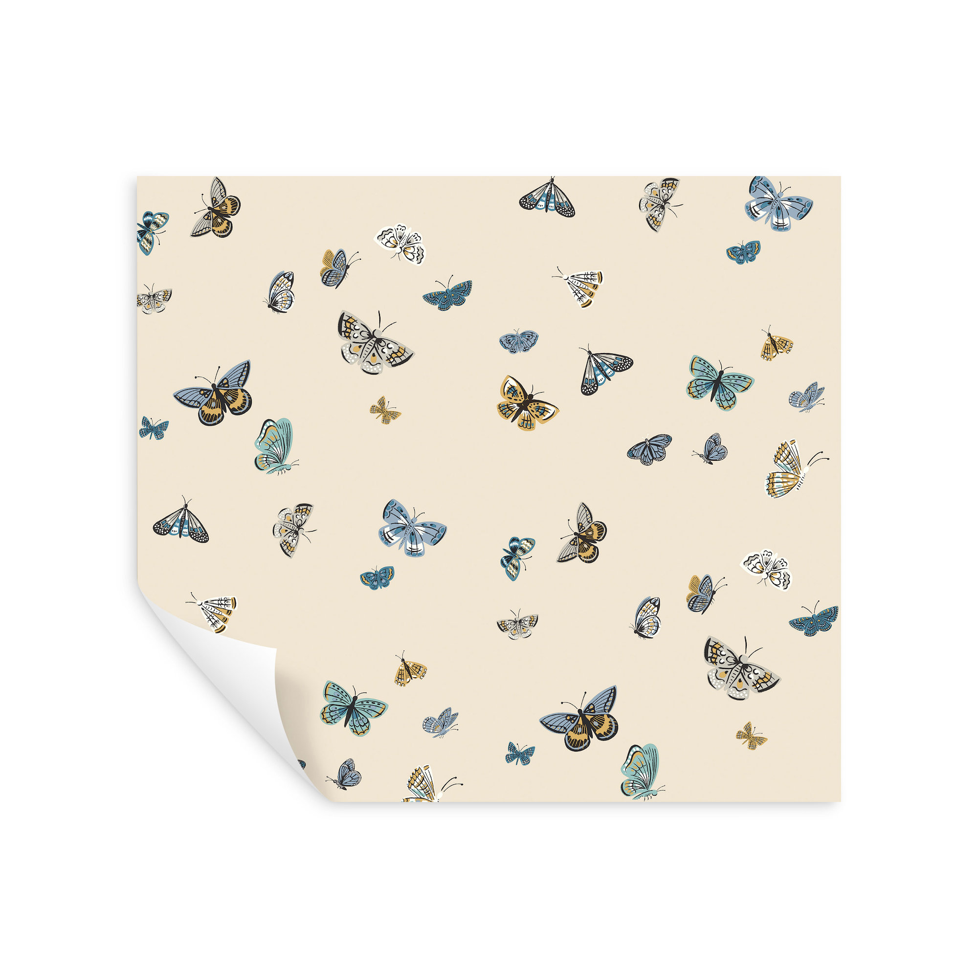 Butterfly House Peel and Stick Wallpaper, Beige
