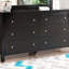 Commode Burlington G2450-D, noire, peut être utilisée pour la salle à manger, la chambre à coucher (commode)
