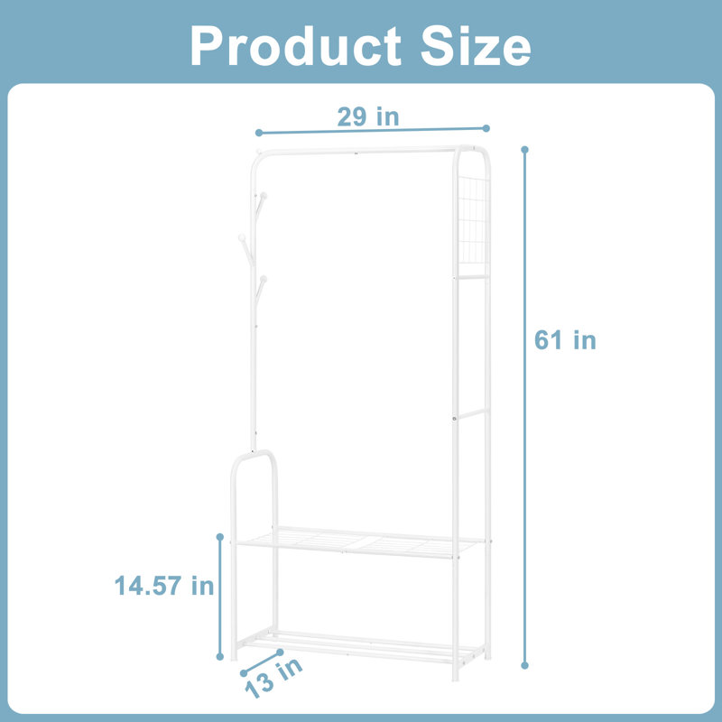 Support de rangement pratique en métal, Blanc