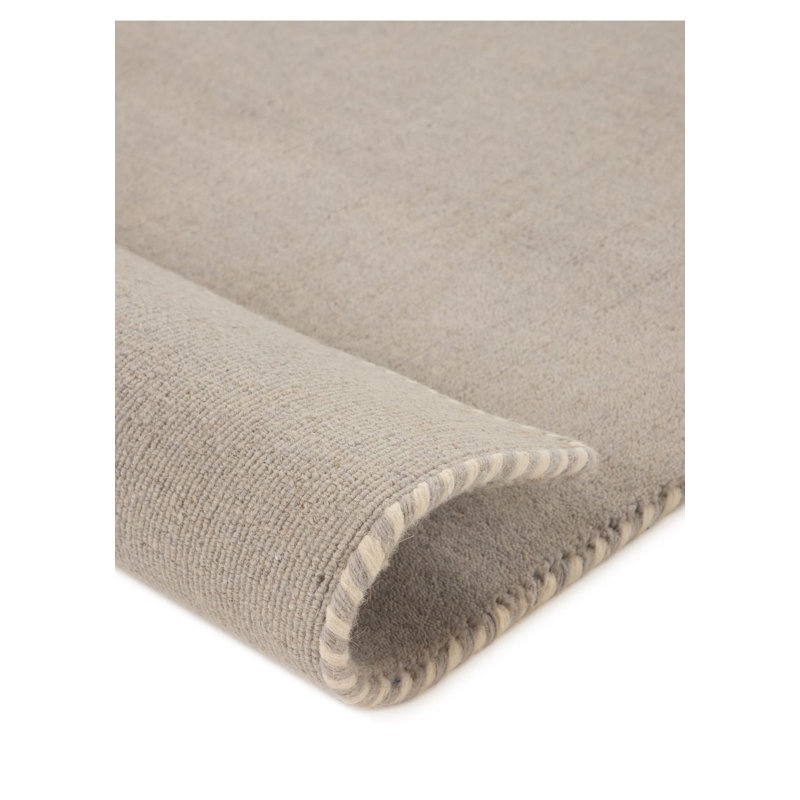 Wool Hand Woven Area Rug, Light gray, Rectangle 80 x 150cm